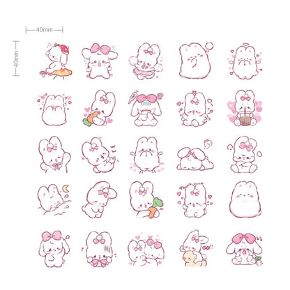 45 Pcs Cute Rabbit Kawaii Stickers